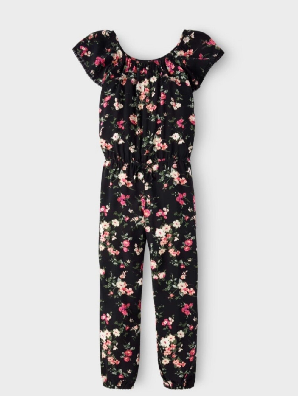 The Children's Place Black and Pink Floral Jumpsuit